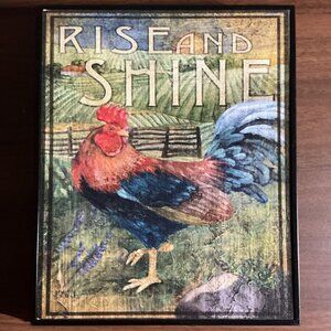VINTAGE "RISE & SHINE" ROOSTER WALL DECOR BY PAUL BRENT